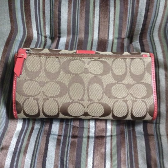 ❤️2 Pc COACH Logo Long ID Billfold Checkbook Flap Wallet - Picture 11 of 11